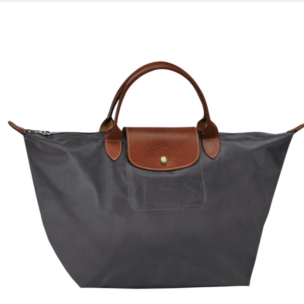 Longchamp Le Pliage Top Handle Medium - Gun Metal